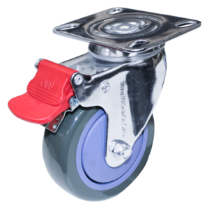 100mm Poly Nylon Swivel Chrome Durolite Castor (S4486BR)
