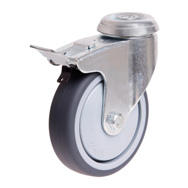 100mm Rubber Wheel 70kg Capacity Castor (S4714B)