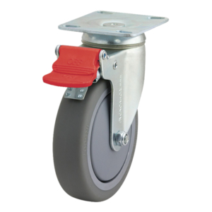 125mm Inst Rubber Swivel Zinc Durolite Castor (S5104B)
