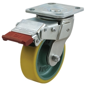 125mm Polurethane Tyred Cast Iron Centred Wheel 330kg Capacity Castor (S5548SLB)