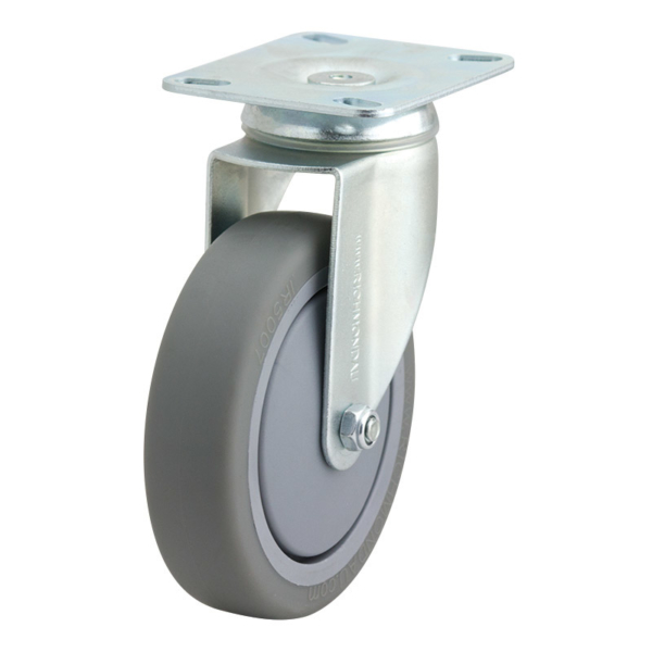 150mm Inst Rubber Swivel Zinc Durolite Castor (S6104)