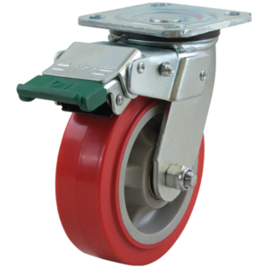 150mm Polyurethane Tyred Nylon Centred Wheel 400Kg Capacity Castor (S6644D)