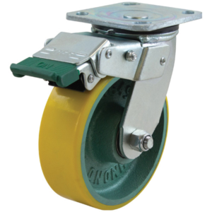 150mm Polurethane Tyred Cast Iron Centred Wheel 500Kg Capacity Castor (S6648D)
