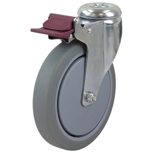 150mm Inst Rubber Swivel Chrome Durolite Castor (S6680BR)