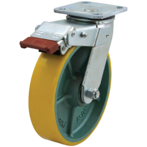 200mm Polurethane Tyred Cast Iron Centred Wheel 500Kg Capacity Castor (S8851SLB)