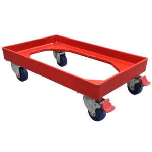 Crate Skate Tub Dollie with 75mm, 100mm or 125mm Wheels - Red