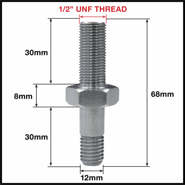 Threaded Metal Pintle Parts For 1/2" UNF Thread (063PINTLE-TH4) - Image 2