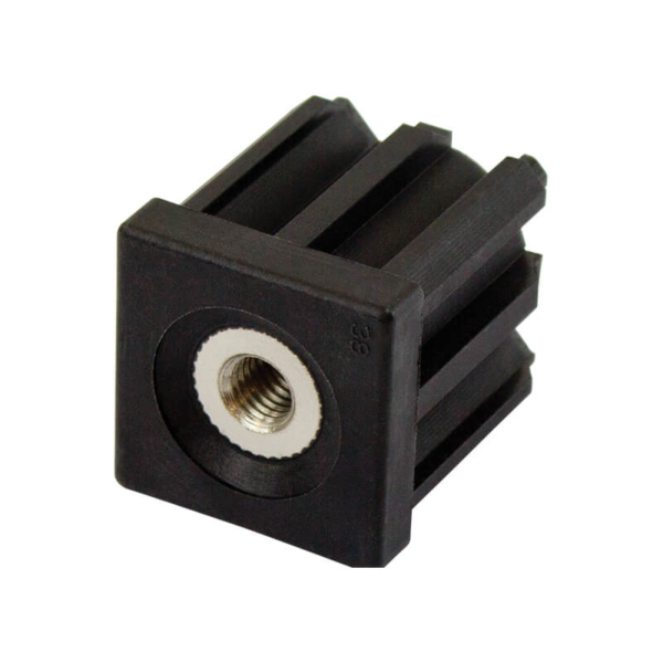 38mm Square M10 Threaded Tube End Mild Steel (TIR38SQM10)