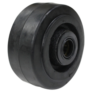 100mm Rubber Tyred Cast Iron Centred Wheel | 3/4" Axle Diameter (RT4447-75)