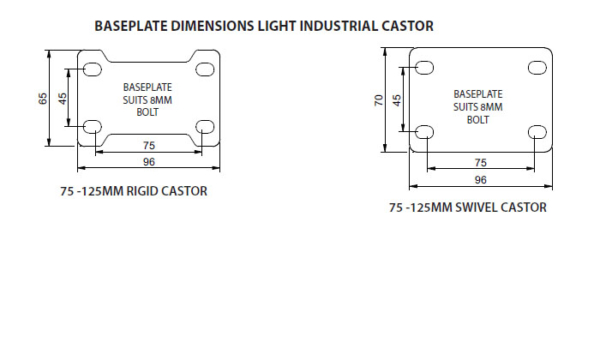 100mm Reb Rubber Swivel Light Industrial Castor (S4404) - Image 2