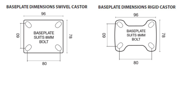 100mm Aluminum Wheel 180kg Capacity Castor (S4492) - Image 2