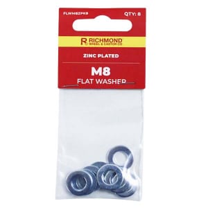 M8 Zinc Plated Flat Washer - 8 Pack (FLWM8ZPK8)