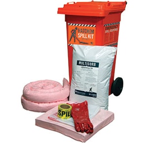 Spill kit - hazchem 120L wheelie bin