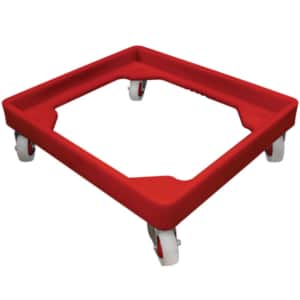 Plastic Single Bread Crate Dollie Red