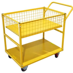 2 Tier 900 x 600mm Stock Picking Trolley with Mesh Top (PFR134)