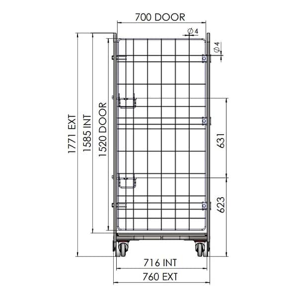 3 Sided Roll Cage with 1 Full Door – A-Base (RCR300) - Image 5